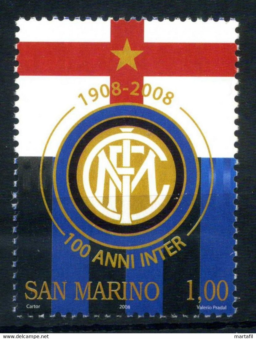 2008 SAN MARINO SET MNH ** 2173 Centenario Fondazione Dell'Inter, Calcio, Football, 100 Anni Inter - Ongebruikt