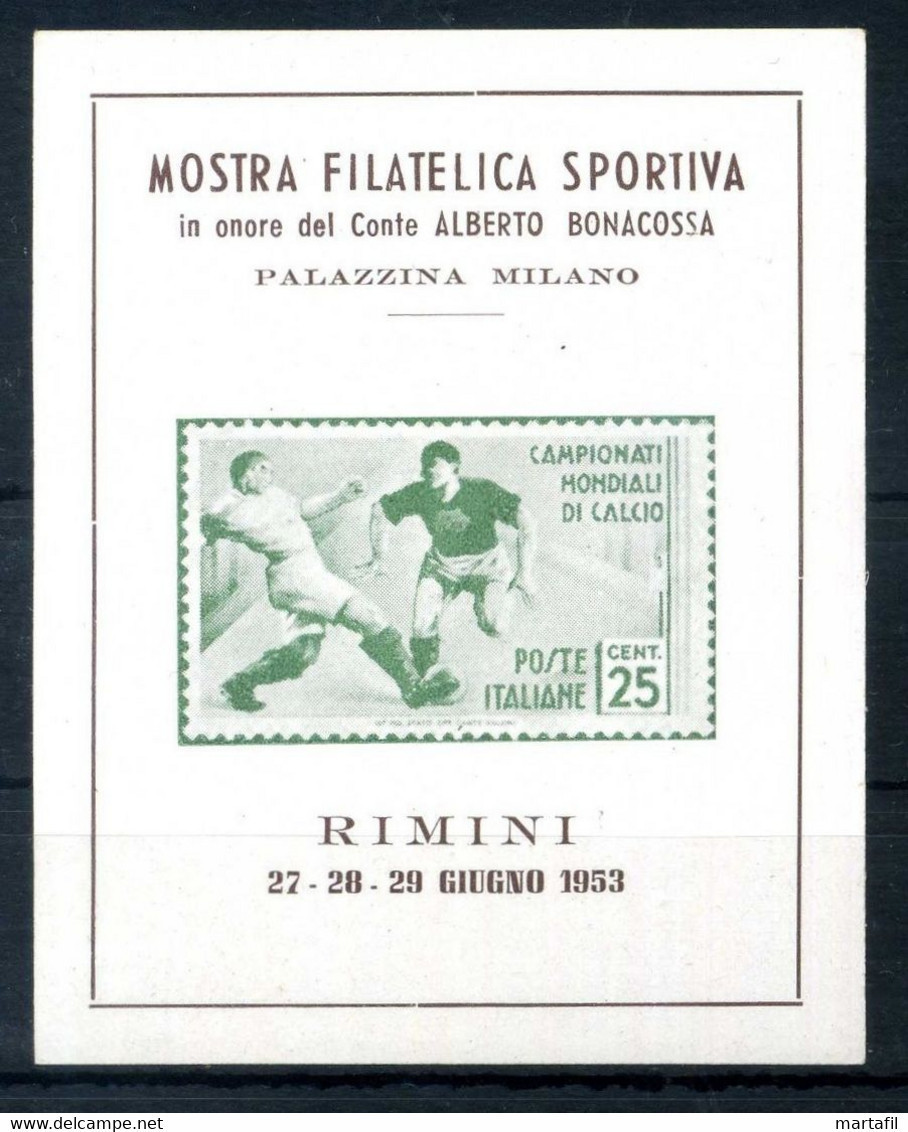 ERINNOFILIA / Mostra Filatelica Sportiva 1953, Rimini, Campionato Mondiale Di Calcio, Football - 1934 – Italie