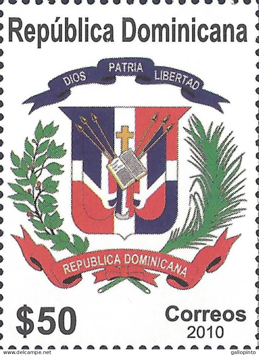 DOMINICAN REPUBLIC NATIONAL COAT Of ARMS Sc 1480 MNH 2010 CV$5.00 - Dominicaine (République)