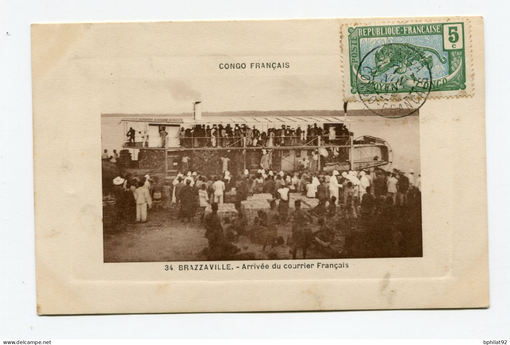 !!! CONGO, CPA DE BRAZZAVILLE POUR PARIS, CACHET DE LIRANGA DE 1912 - Briefe U. Dokumente