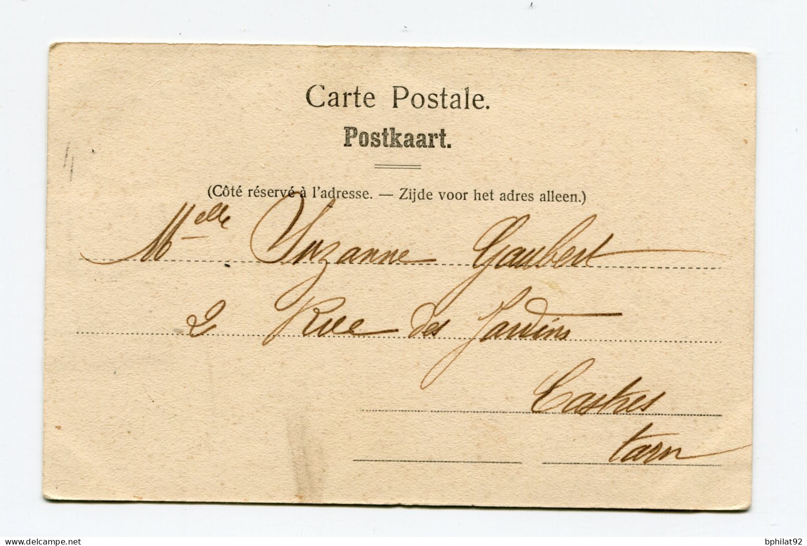 !!! CONGO, CPA DE 1904 POUR CASTRES, CACHET MARITIME LOANGO A BORDEAUX - Briefe U. Dokumente