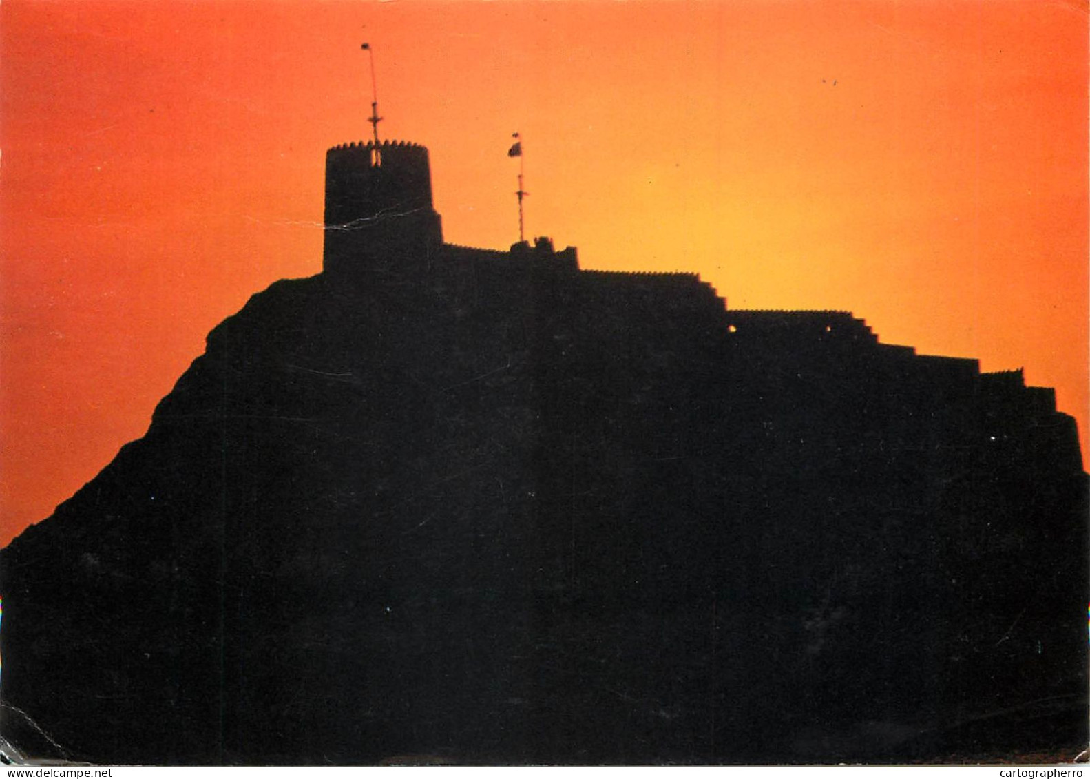 Postcard Oman Mutrah Fort At Sunset 1976 - Oman