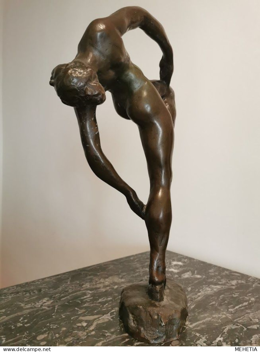 Danseuse Nue Naked Nue Unique & Vintage Signed Heavy Bronze Stunning Art Classic 4.7 Kg - Bronzi