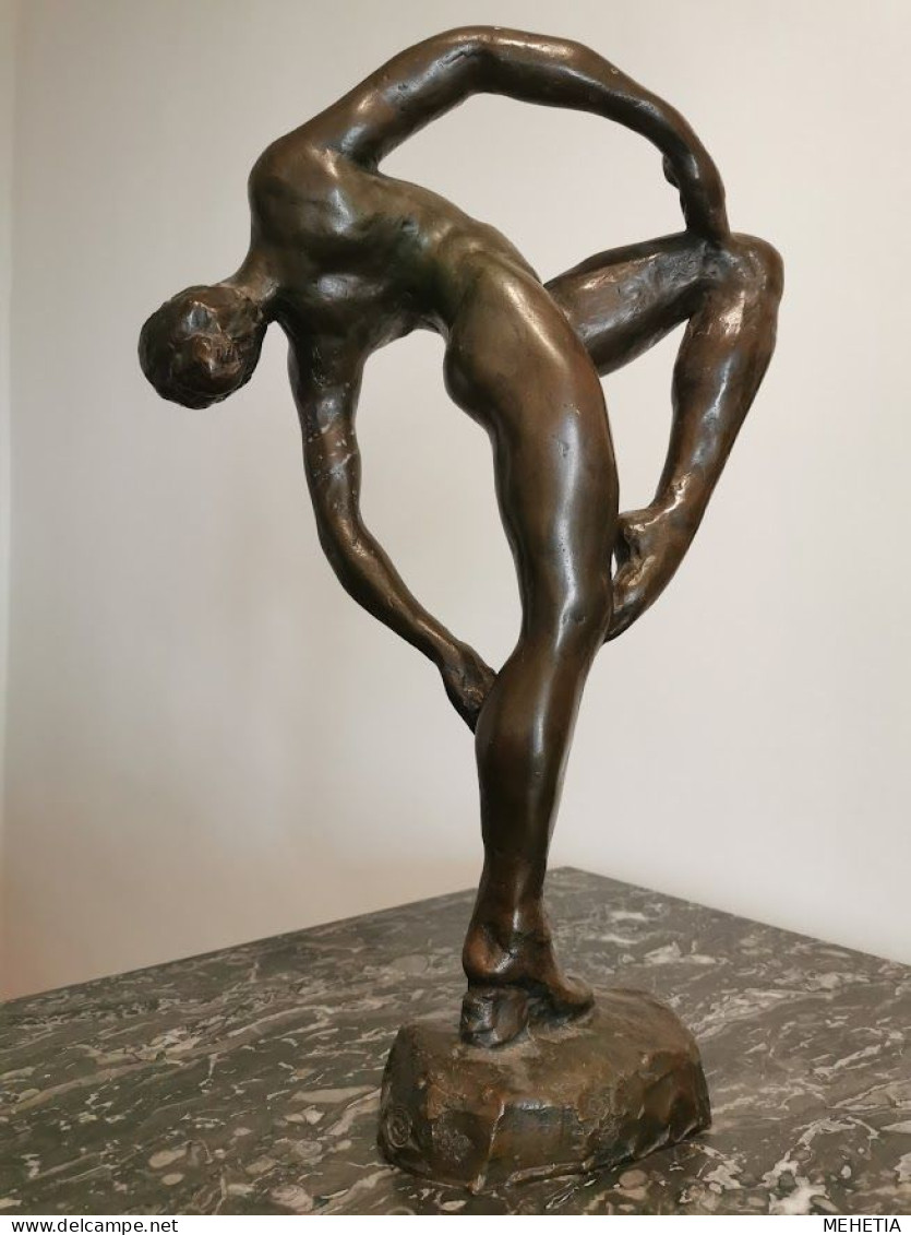 Danseuse Nue Naked Nue Unique & Vintage Signed Heavy Bronze Stunning Art Classic 4.7 Kg - Bronces
