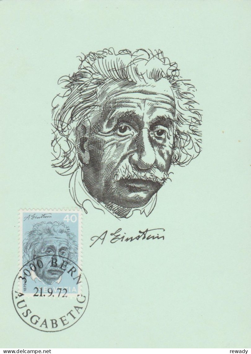 Albert Einstein - Maximum Postcard (1972) - Nobel Prize Laureates