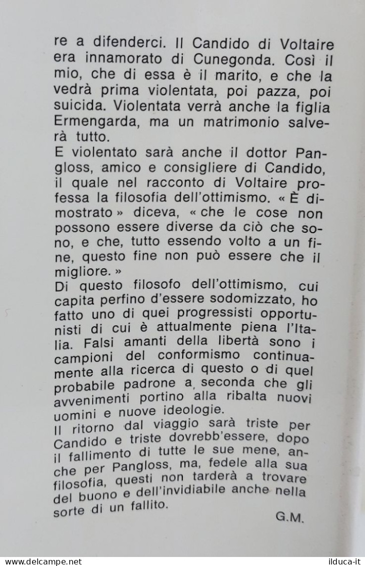 I116964 Giovanni Mosca - Candido In Italia - Rizzoli 1976 - Maatschappij, Politiek, Economie