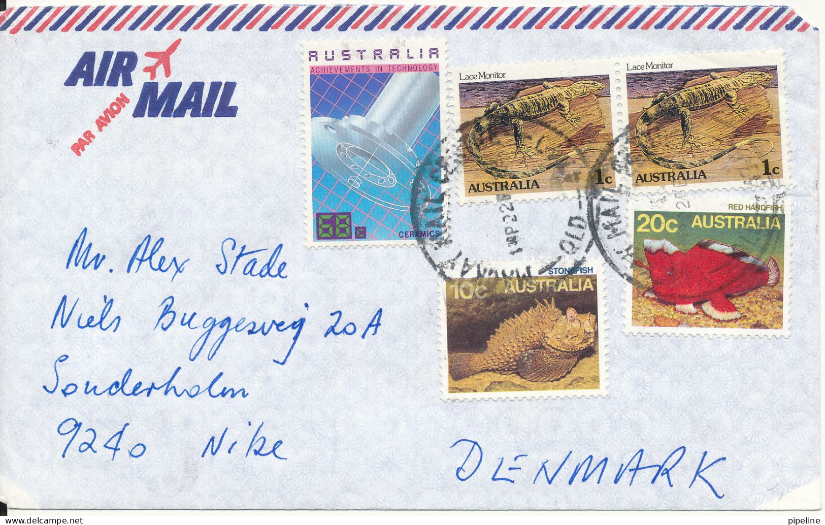Australia Air Mail Cover Sent To Denmark Mackay 22-2-1988 ?? Topic Stamps - Briefe U. Dokumente
