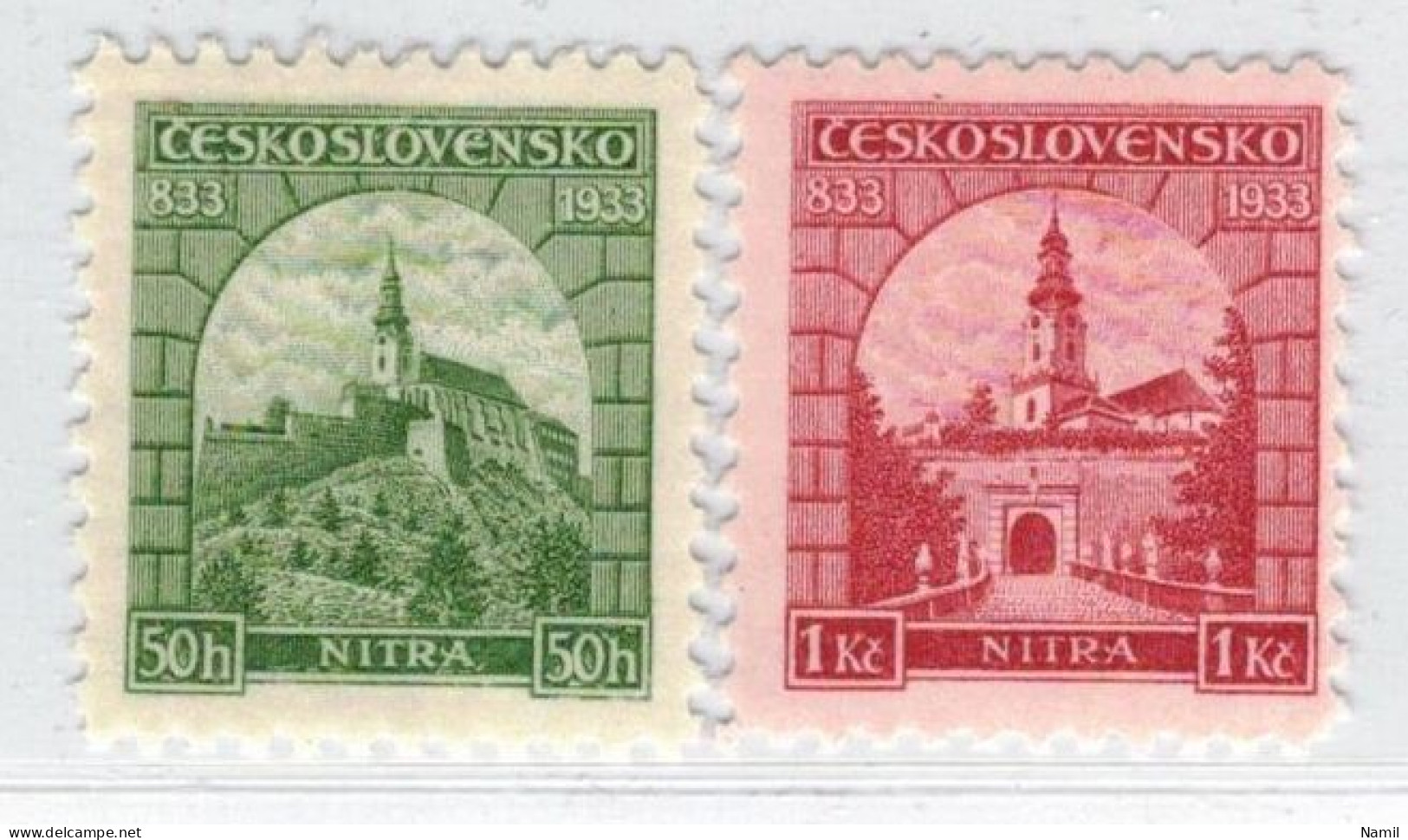 Tchécoslovaquie 1933 Mi 319-20 (Yv 282-3), (MH)* Trace De Charniere Propre - Unused Stamps