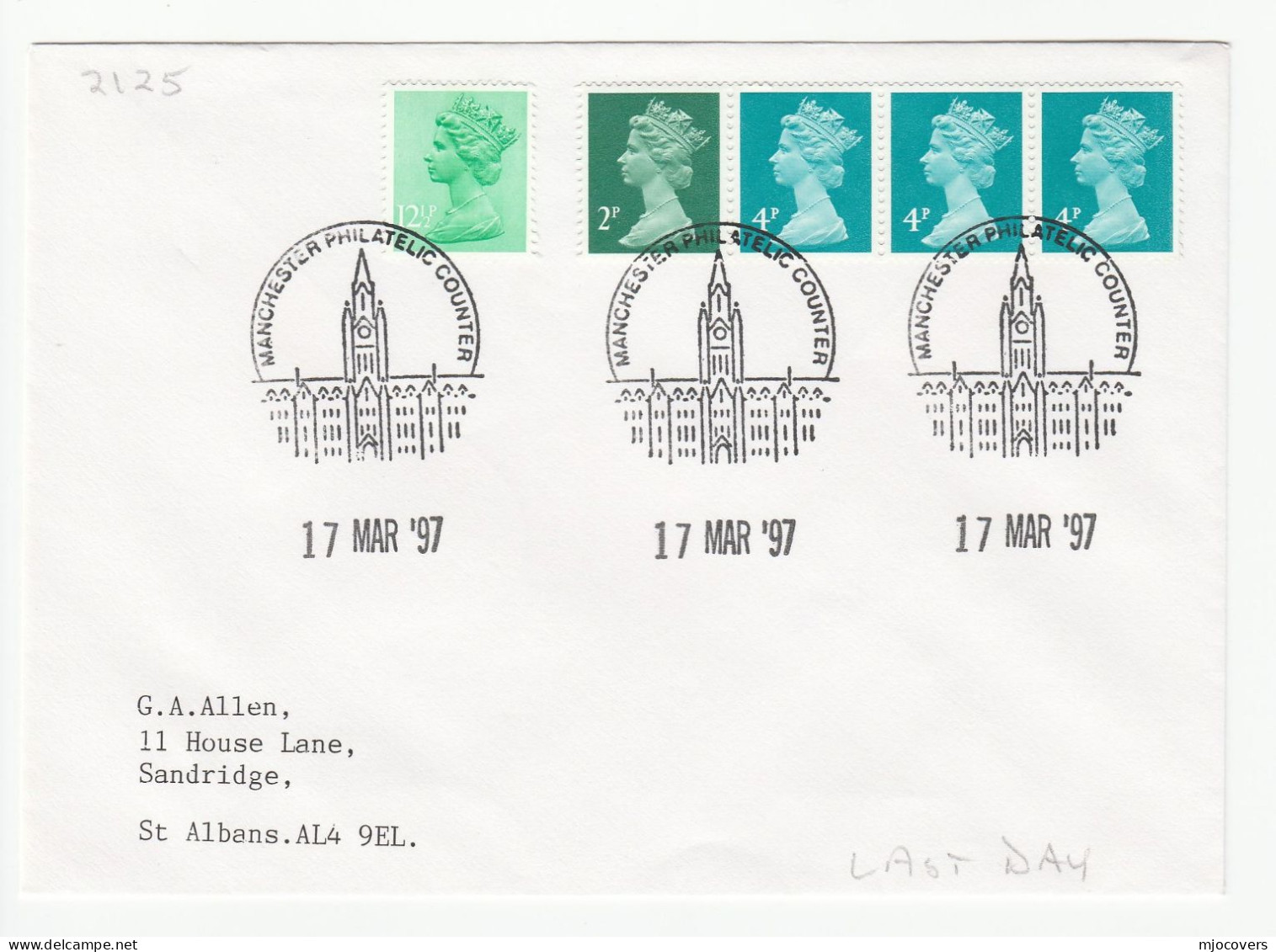 1997 CLOCK TOWER Manchester Town Hall EVENT Cover GB Stamps - Horlogerie