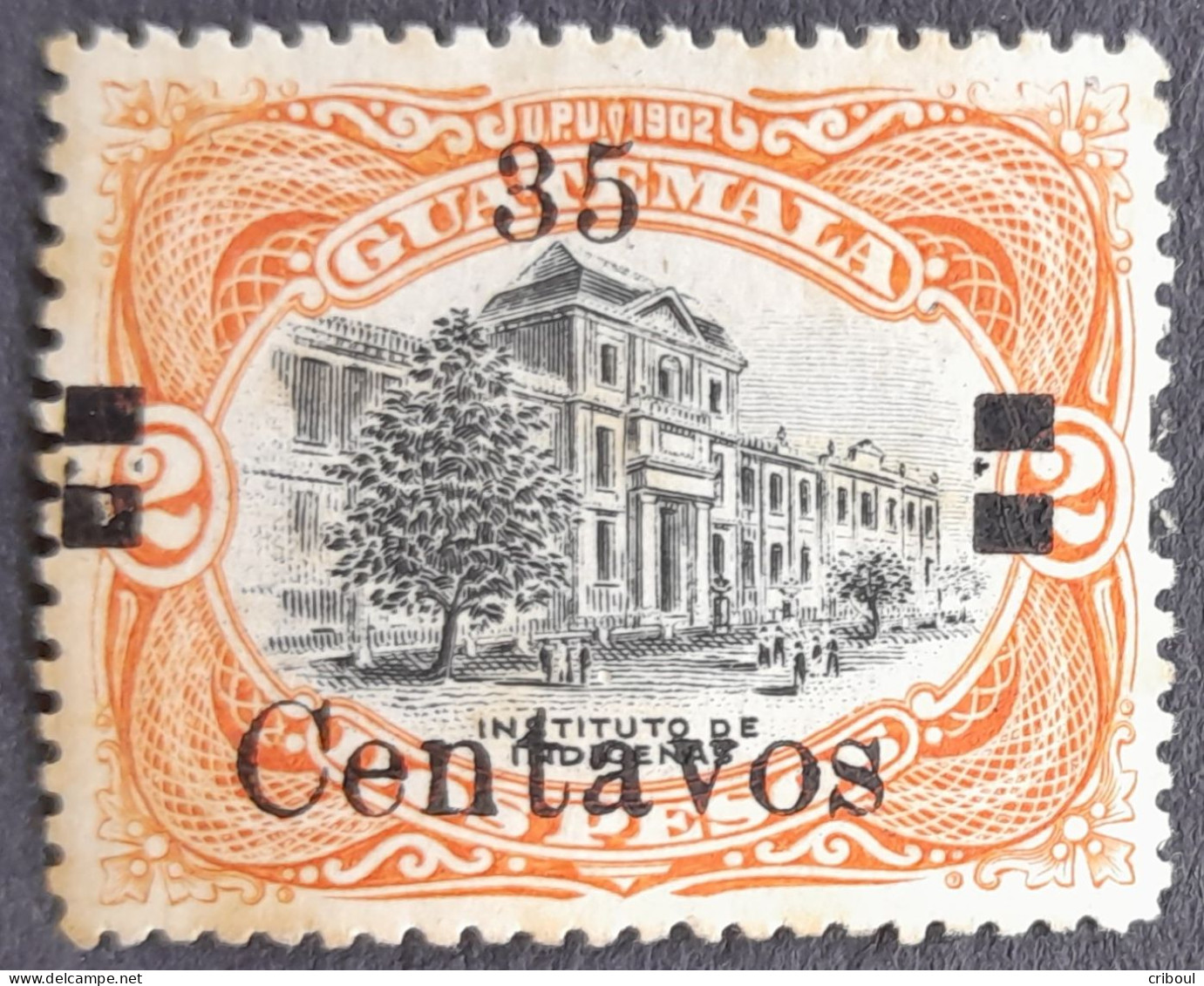 Guatemala 1920 école School Erreur De Surcharge Error Overprint 35 Centavos Au Lieu De 25 Centavos Yvert 169b * MH - Erreurs Sur Timbres