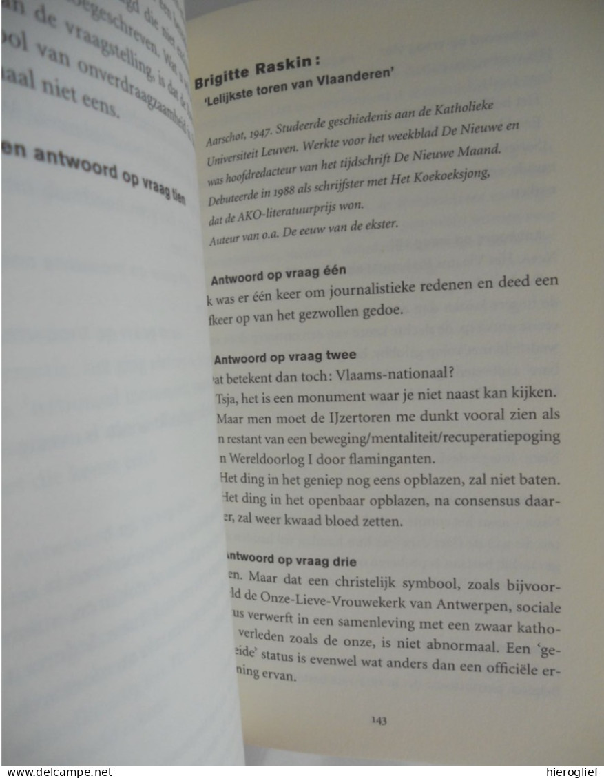 DE IJZERTOREN Onze Trots & Onze Schande - Johan Anthierens / Diksmuide AVV VVK Oorlog Vlaamse Beweging Vlaanderen Recht - Geschichte