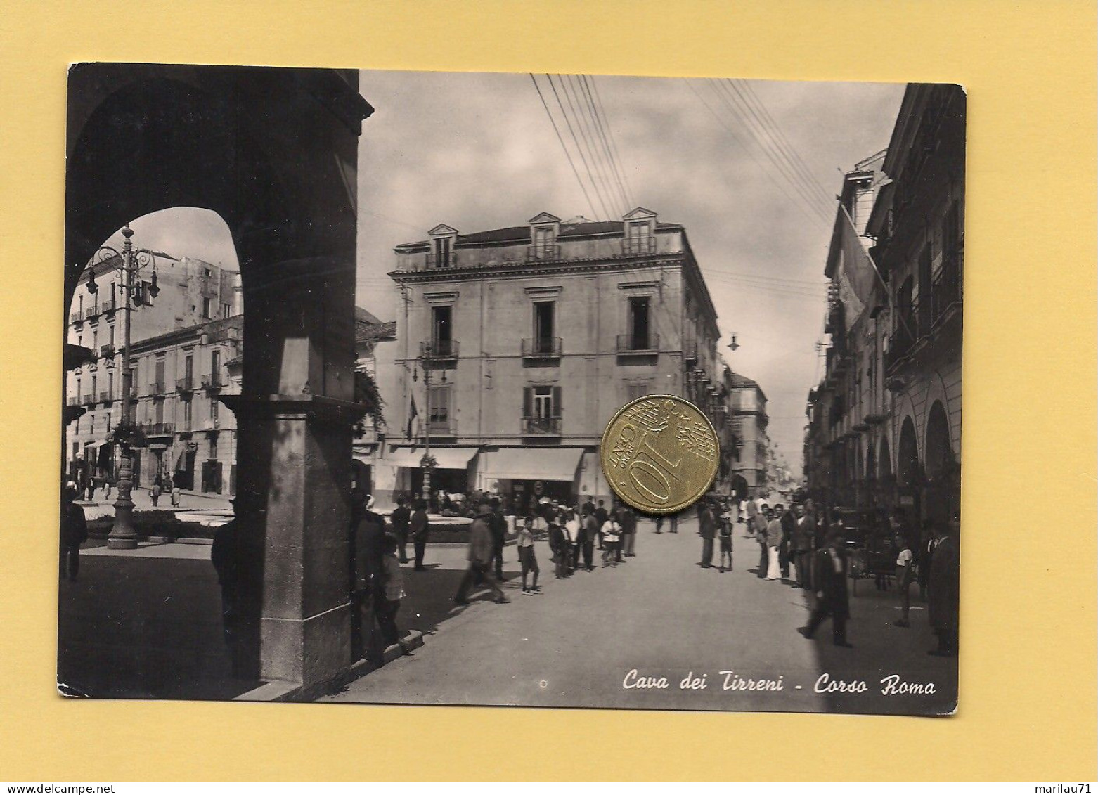 MM3093 Campania CAVA DEI TIRRENI Salerno 1953 Viaggiata Francobollo Tolto - Cava De' Tirreni