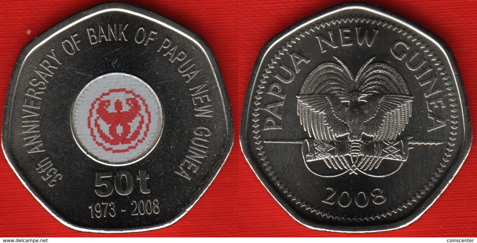 Papua New Guinea 50 Toea 2008 "Bank Of PNG" Colored UNC - Papoea-Nieuw-Guinea