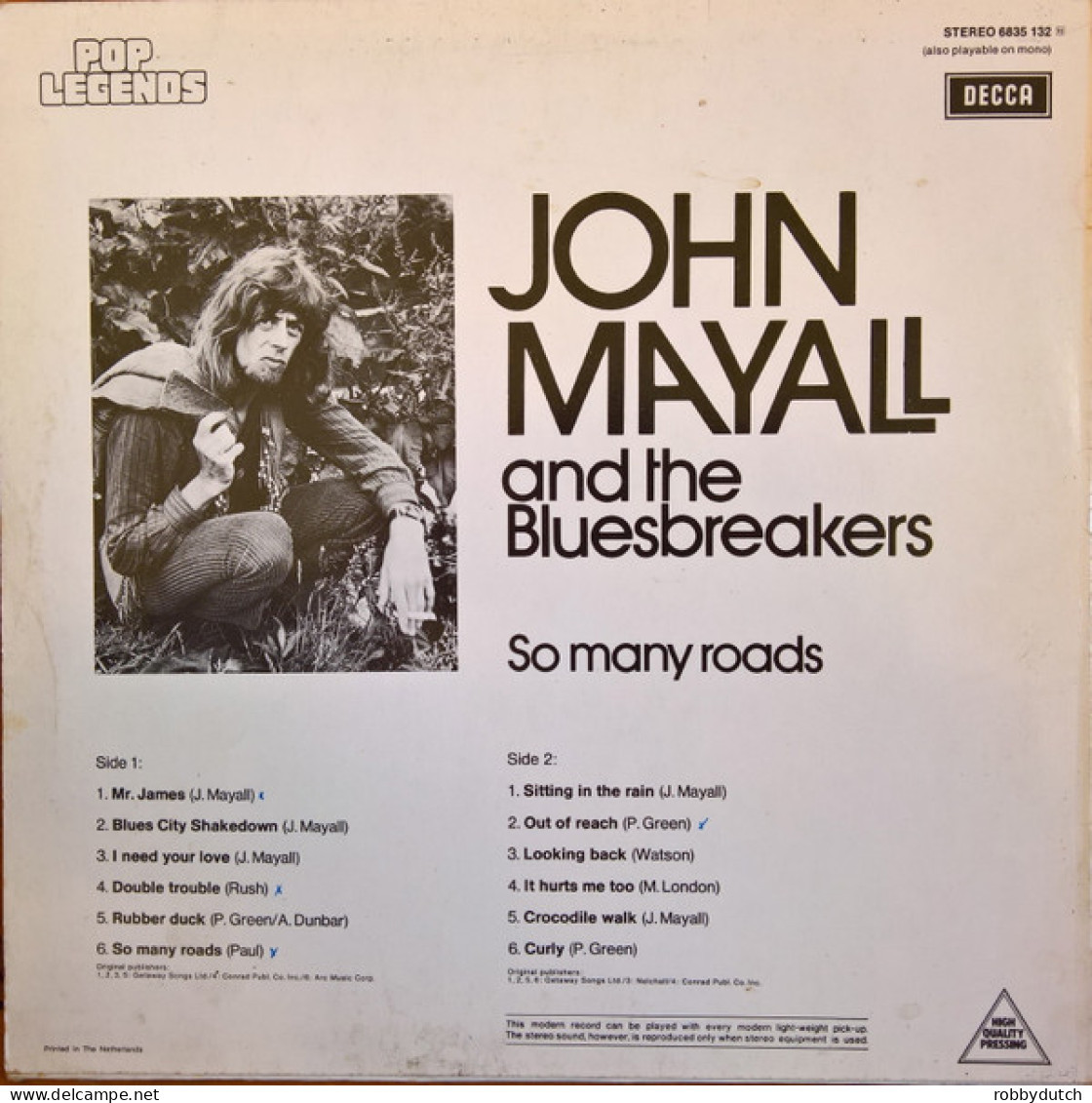 * LP *  JOHN MAYALL & The BLUESBREAKERS - SO MANY ROADS (Holland Reissue 1977 EX!!) - Blues