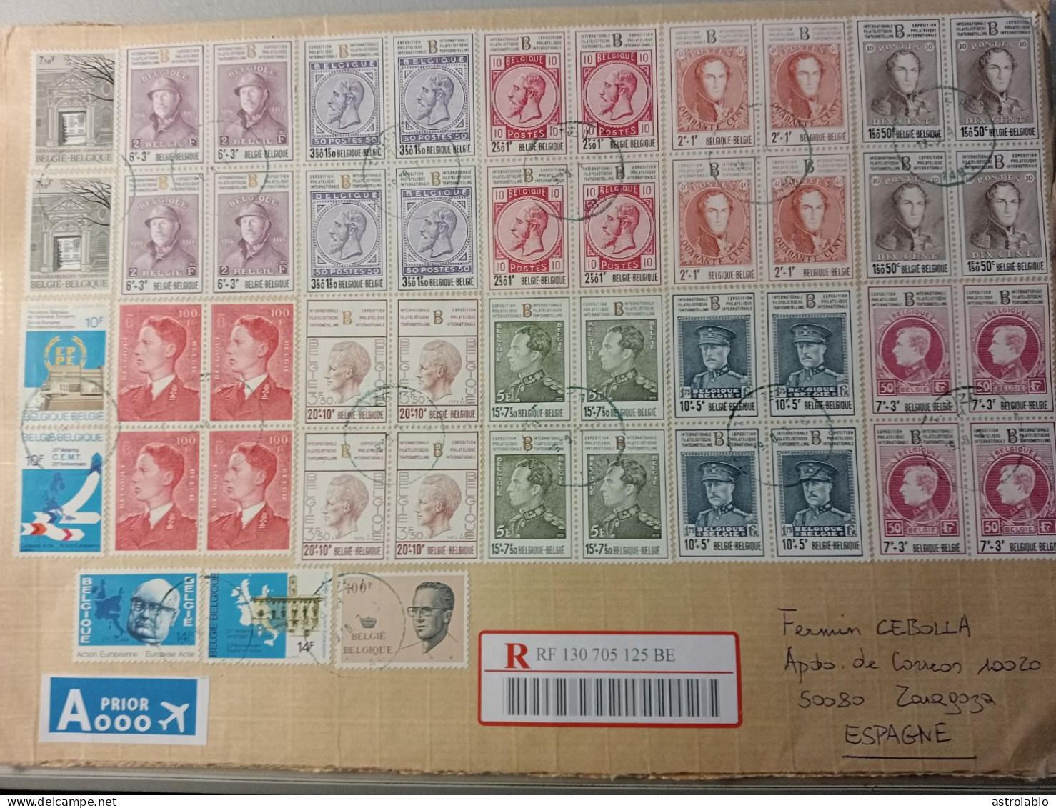 2023 Grand Lettre Avec 833Fr. Vers Espagne Par Recommande, Avec Serie Complete 1972 Bloc4 - Covers & Documents