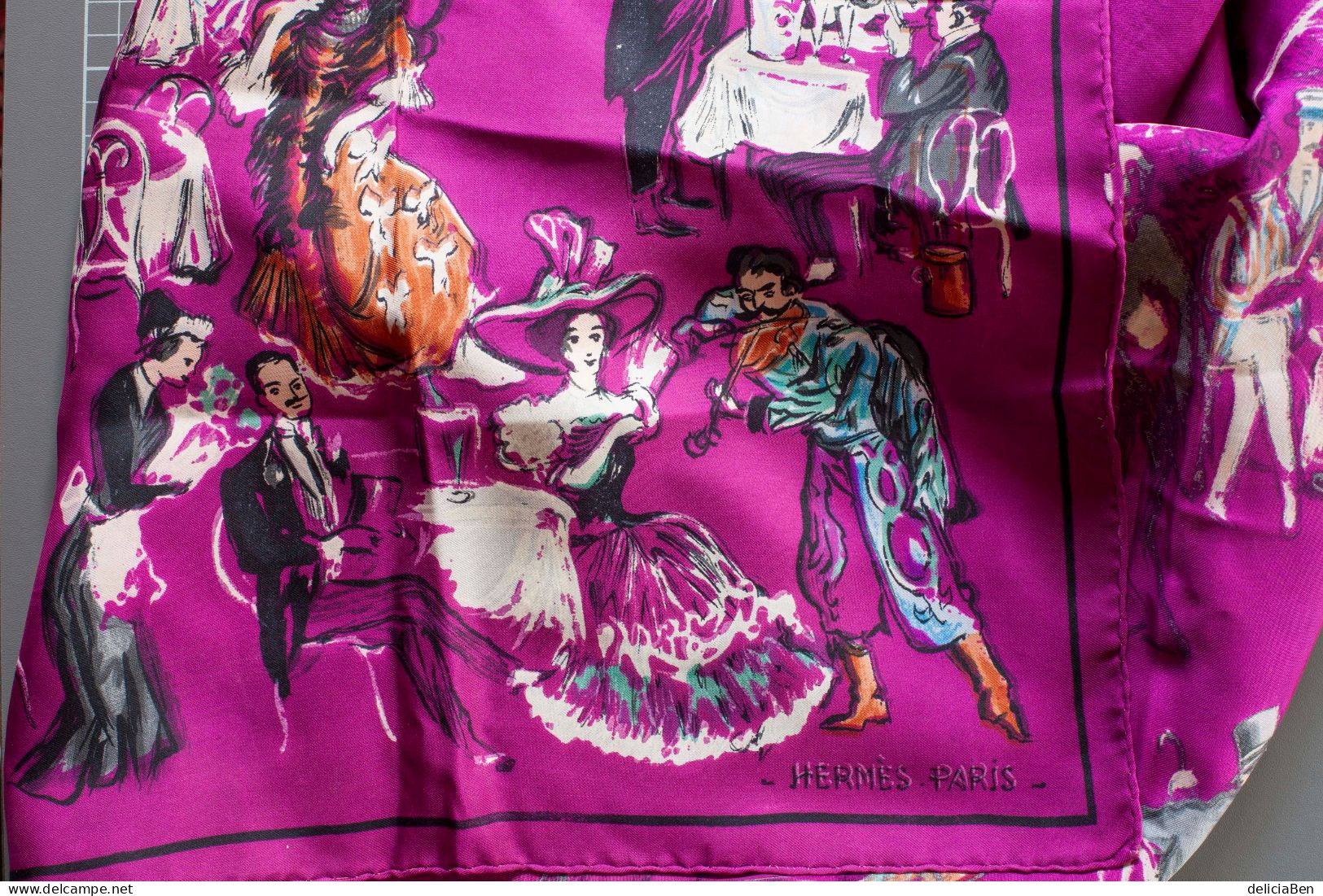 HERMÈS « Armenonville. » Carré 90cm/ 90cm. Foulard Collector Vintage 1961. Copyright De 1967. Jamais Réédité. - Pizzi, Merletti E Tessuti