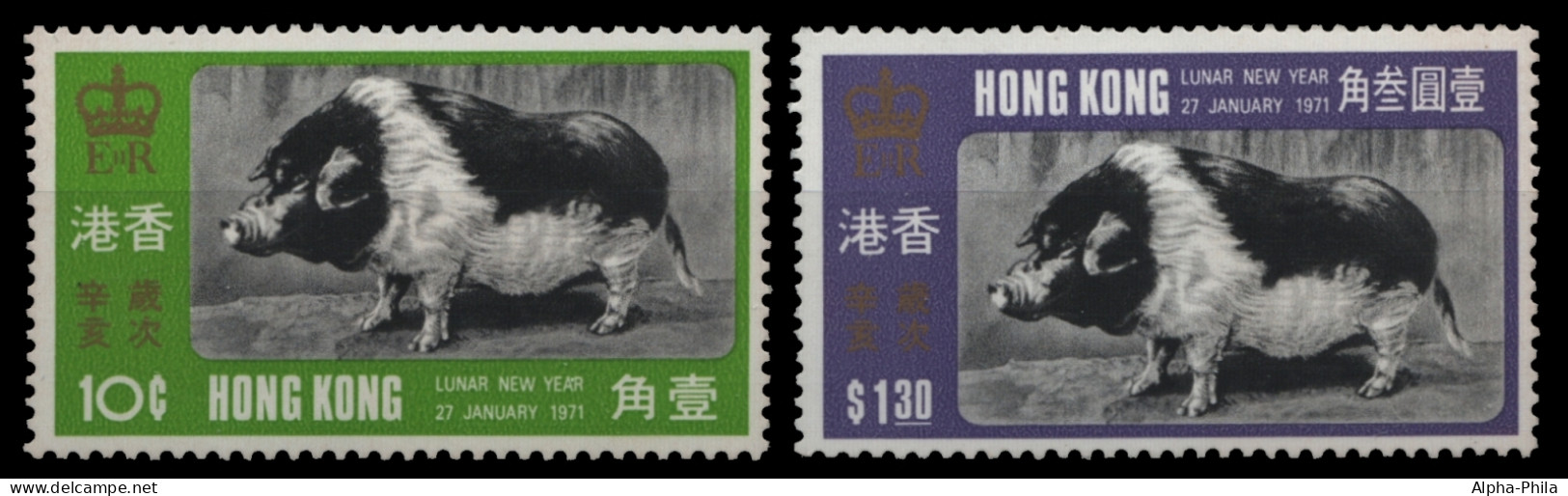 Hongkong 1971 - Mi-Nr. 253-254 ** - MNH - Jahr Des Schweines - Nuovi