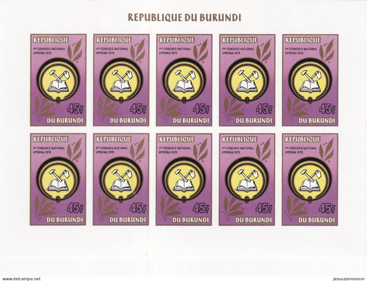 Burundi Nº 841sd Al 843sd SIN DENTAR En Hojas De 10 Series - Unused Stamps