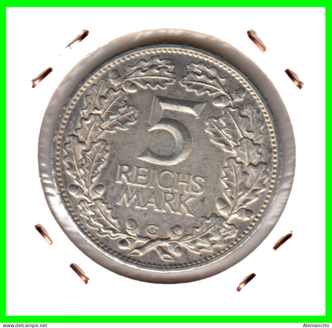 ALEMANIA WEIMAR REPUBLIC MONEDA DE 5.00 –REICHS MARK AÑO 1925 F – KM 43 PLATA EBC XF - 36 Mm 25 Gr - CONMEMORATIVA - 5 Reichsmark