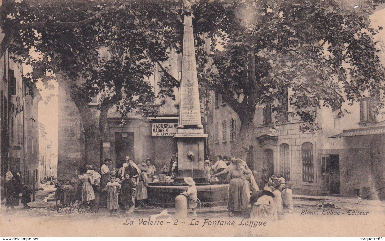 LA VALETTE     LA FONTAINE LONGUE   TRES BELLE  CARTE ANIMEE 1905 - La Valette Du Var