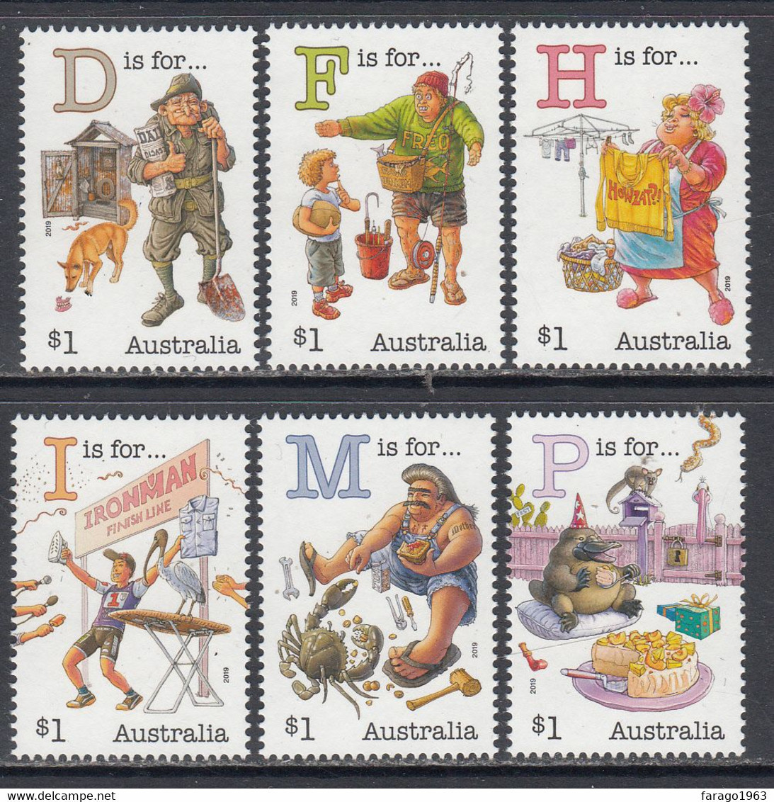 2019 Australia Alphabet Fishing Complete Set Of 6 MNH @ Below Face Value - Mint Stamps