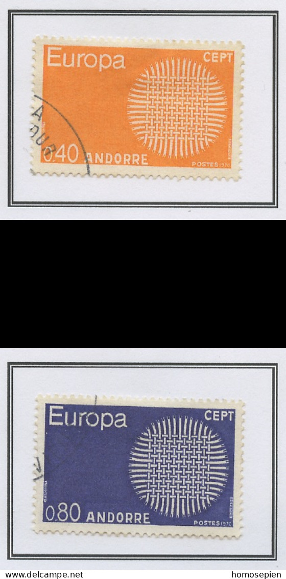 Andorre Français - Andorra 1970 Y&T N°202 à 203 - Michel N°222 à 223 (o) - EUROPA - Oblitérés