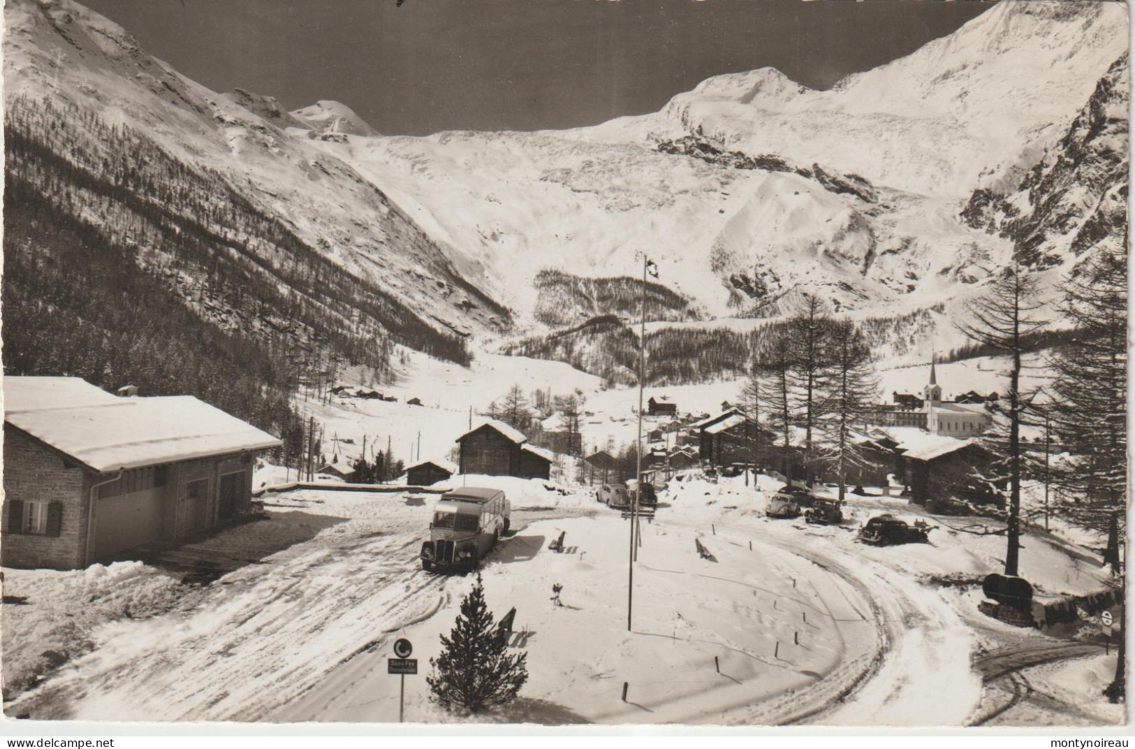 Suisse : SAAS - FEE : Postauto Mit Allalinhorn U. Alphubel - Saas Im Prättigau