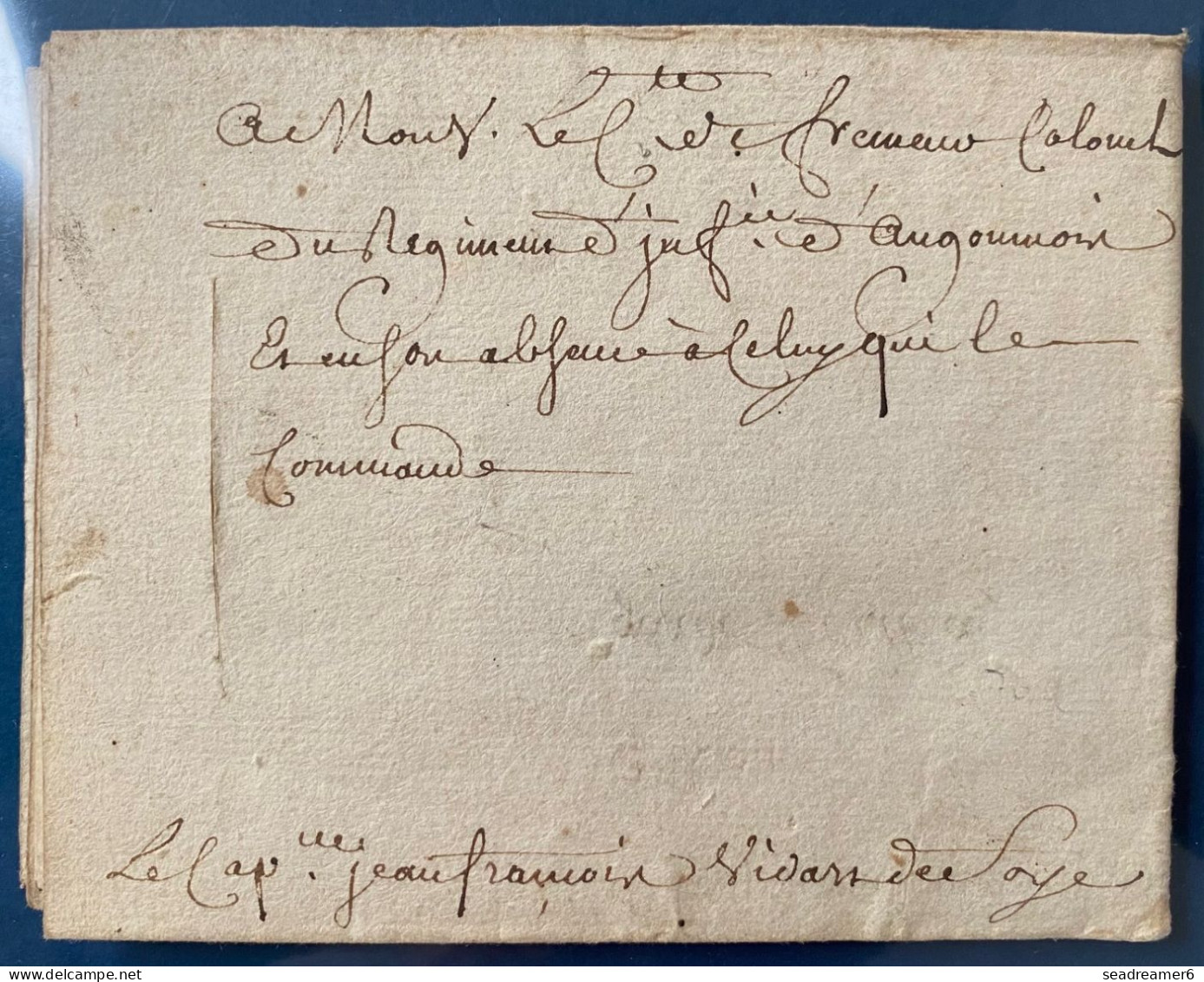 Lettre 4 Janv 1762 De VERSAILLES Du DUC De CHOISEUL Pour Introduire Un Capitaine Au CMdt Du Regiment D'ANGOUMOIS RR - ....-1700: Vorläufer