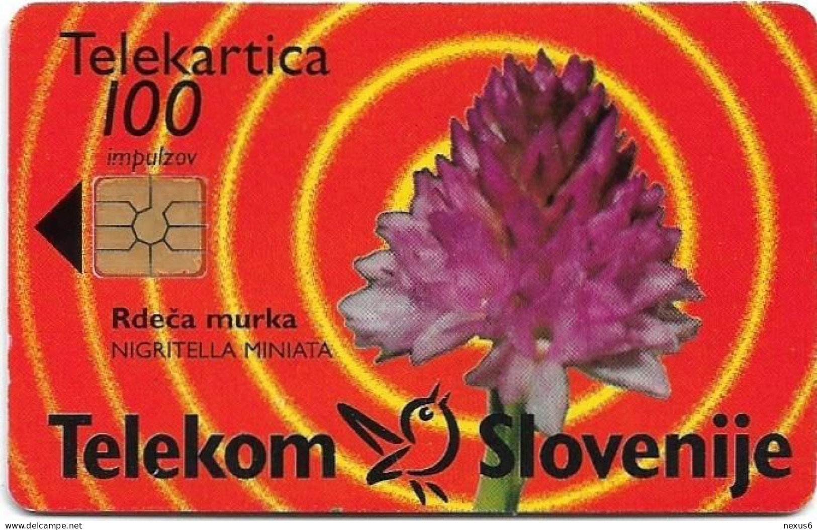 Slovenia - Telekom Slovenije - Flowers - Rdeča Murka, Gem2 Black, 08.1998, 100U, 31.457ex, Used - Slovenia