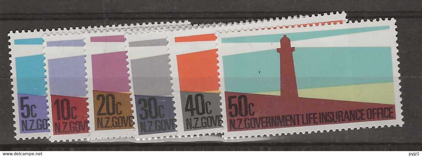 1981 MNH New Zealand Life Insurance Mi 47-52  Postfris** - Service