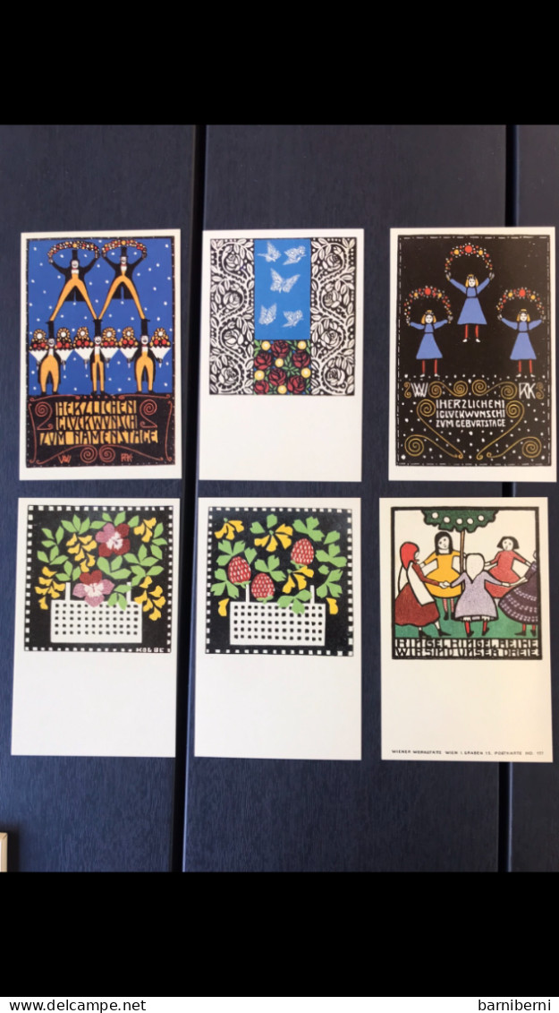 Wiener Werkstaette Serie 12 Cartes Postales Avec Le Pochet. ! Glueckwuensche ¡. Edition Moderne De Brandstatter - Wiener Werkstätten