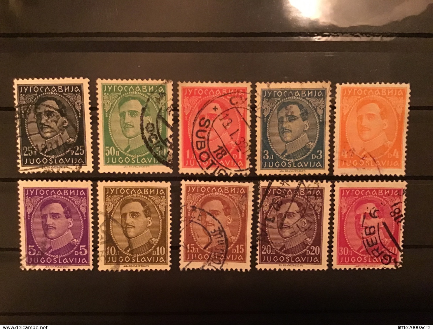 Yugoslavia 1931-3 King Alexander Set (name At Bottom) Mainly Used SG 249-258 I Mi 228-37 I - Oblitérés