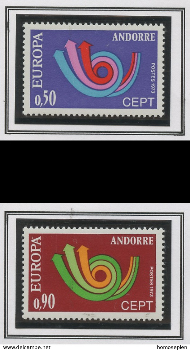 Europa CEPT 1973 Andorre Français - Andorra Y&T N°226 à 227 - Michel N°247 à 248 *** - 1973