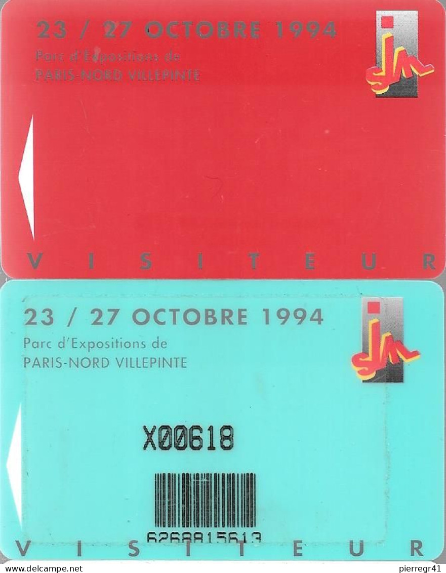 2-CARTES-MAGNETIQUE-SALON-1994-SALON SIM-PARIS NORD VILLEPINTE-VISITEUR-TBE- - Cartes De Salon Et Démonstration