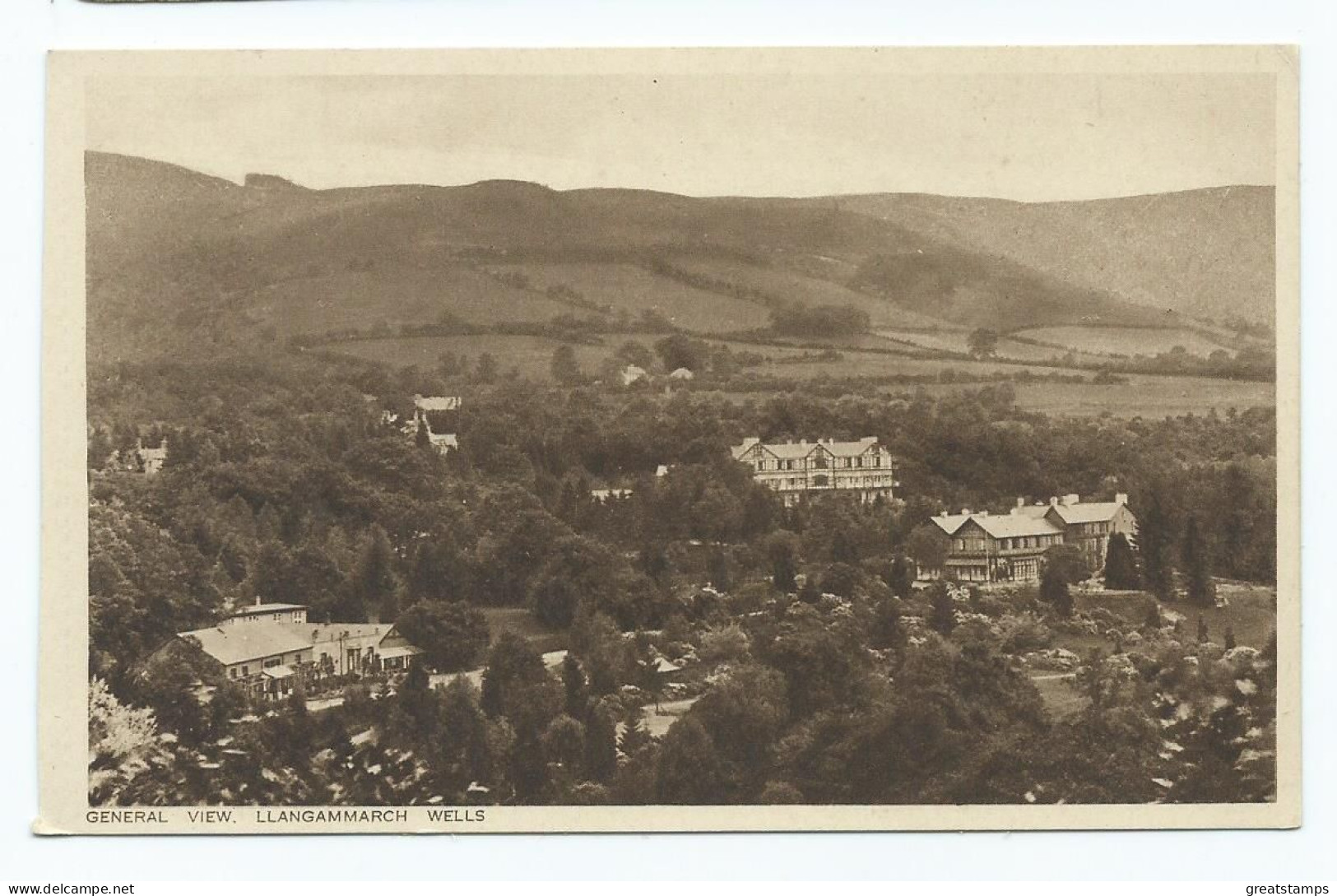 Wales Powys     Postcard  Llangammarch Wells Unused  General View - Municipios Desconocidos