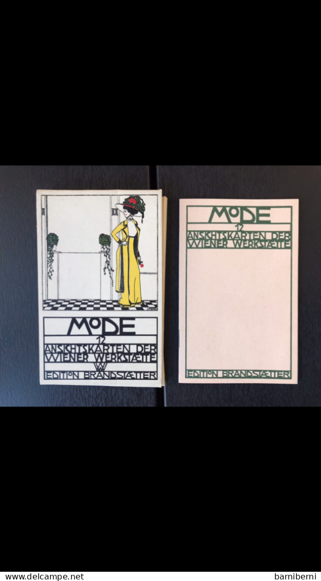 Wiener Werkstaette Serie 12 Cartes Postales Avec Le Pochet. Mode. Edition Moderne De Brandstatter - Wiener Werkstätten