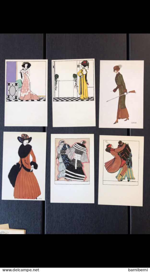 Wiener Werkstaette Serie 12 Cartes Postales Avec Le Pochet. Mode. Edition Moderne De Brandstatter - Wiener Werkstätten