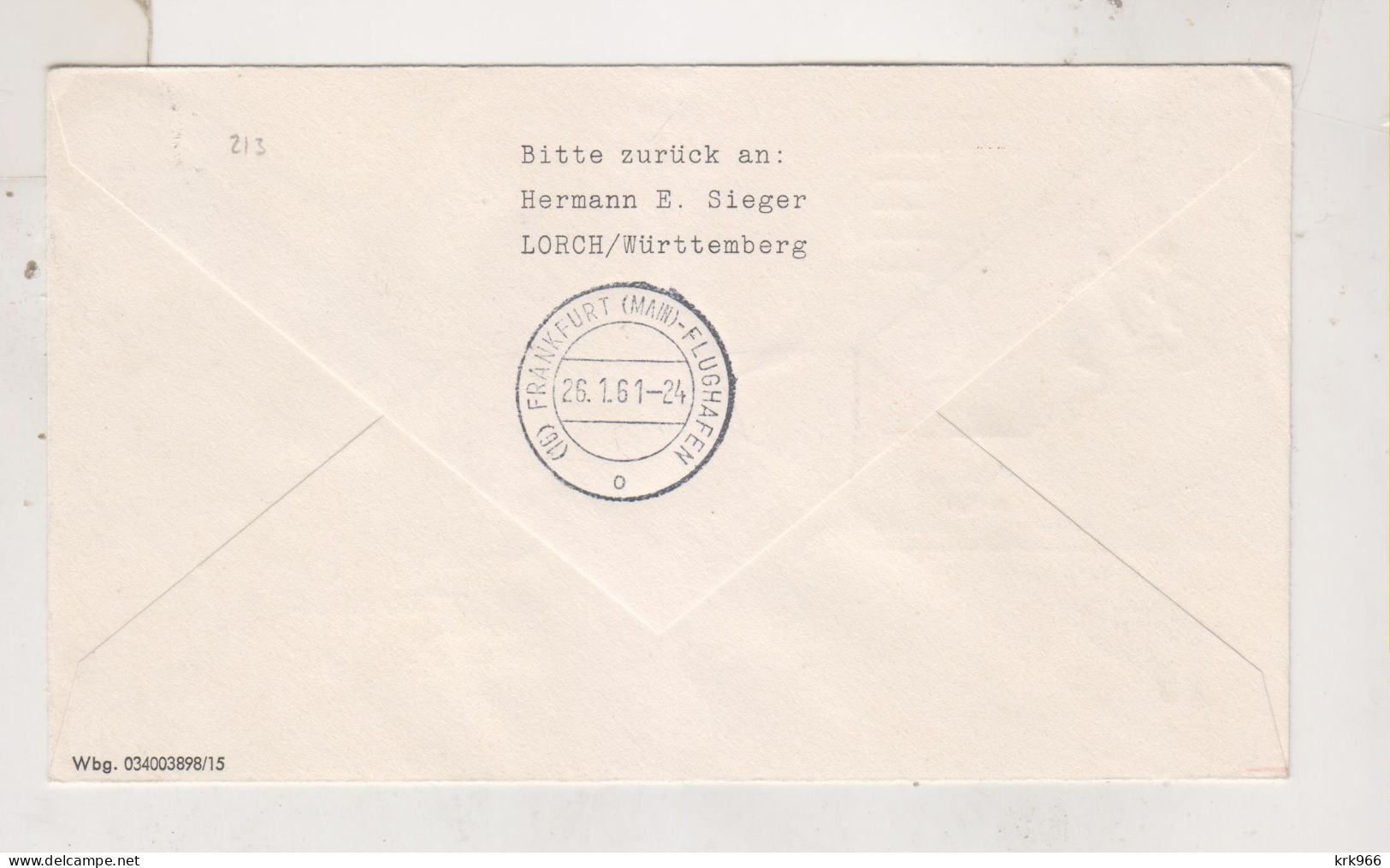 HONG KONG 1961 Nice Airmail Cover To Germany First Flight HONG KONG-CAIRO-FRANKFURT - Brieven En Documenten