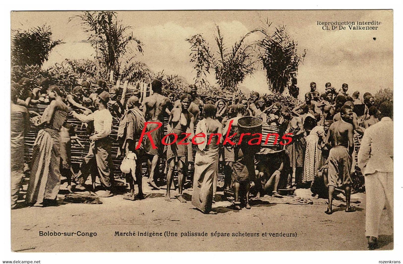 Belgisch Congo Belge Bolobo-sur-Congo Marché Indigène CPA Animée Natives Indigenes Ethnique Ethnic Femme Seins Nus - Congo Belga