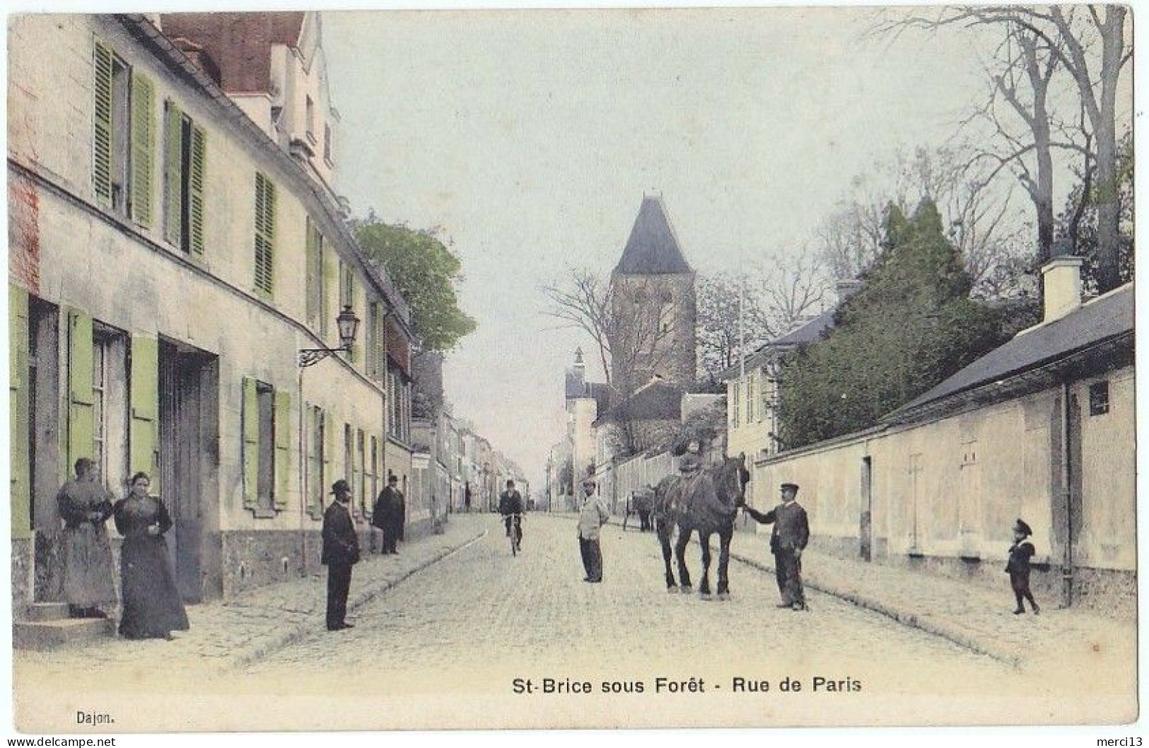 SAINT-BRICE-SOUS-FORET (95) – La Rue De Paris. Editeur Dajon. - Saint-Brice-sous-Forêt