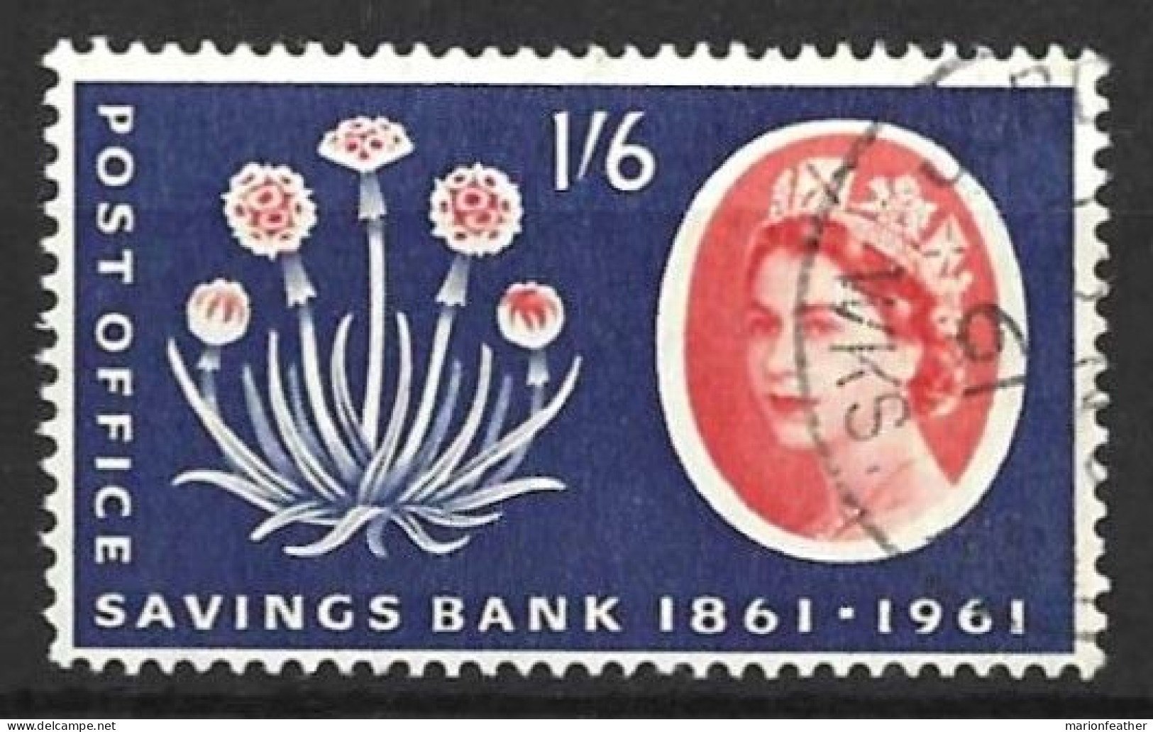 GB.....QUEEN ELIZABETH II...(1952-22..)...." 1961..".POST OFFICE ,SAVINGS BANK.....1/6.....SG625A....CDS..VFU. - Usati