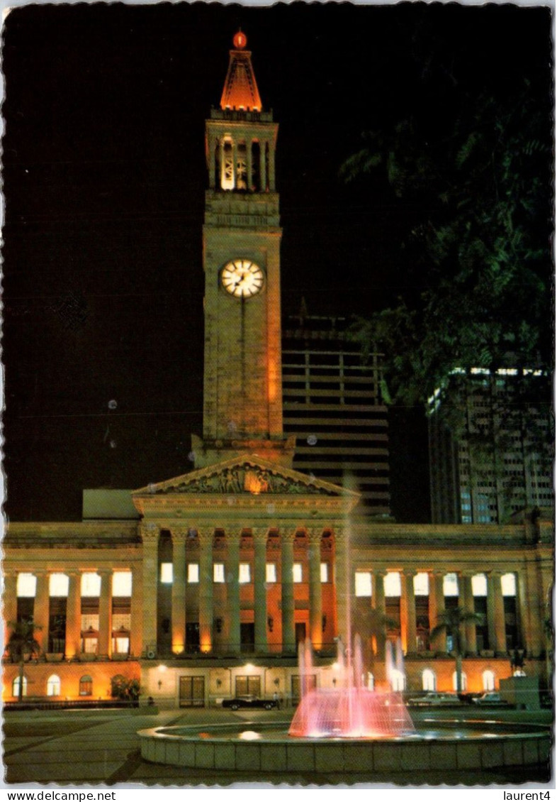 8-11-2023 (1 V 40) Australia (posted With Stamp 1978) - QLD- Brisbane City Hall & Fountain At Night - Brisbane