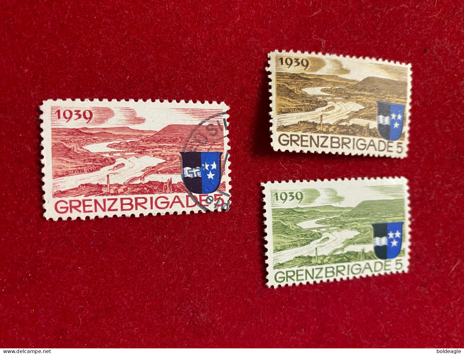 SUISSE -LOT DE 3 VIGNETTES GRENZBRIGADE 5 - Etichette