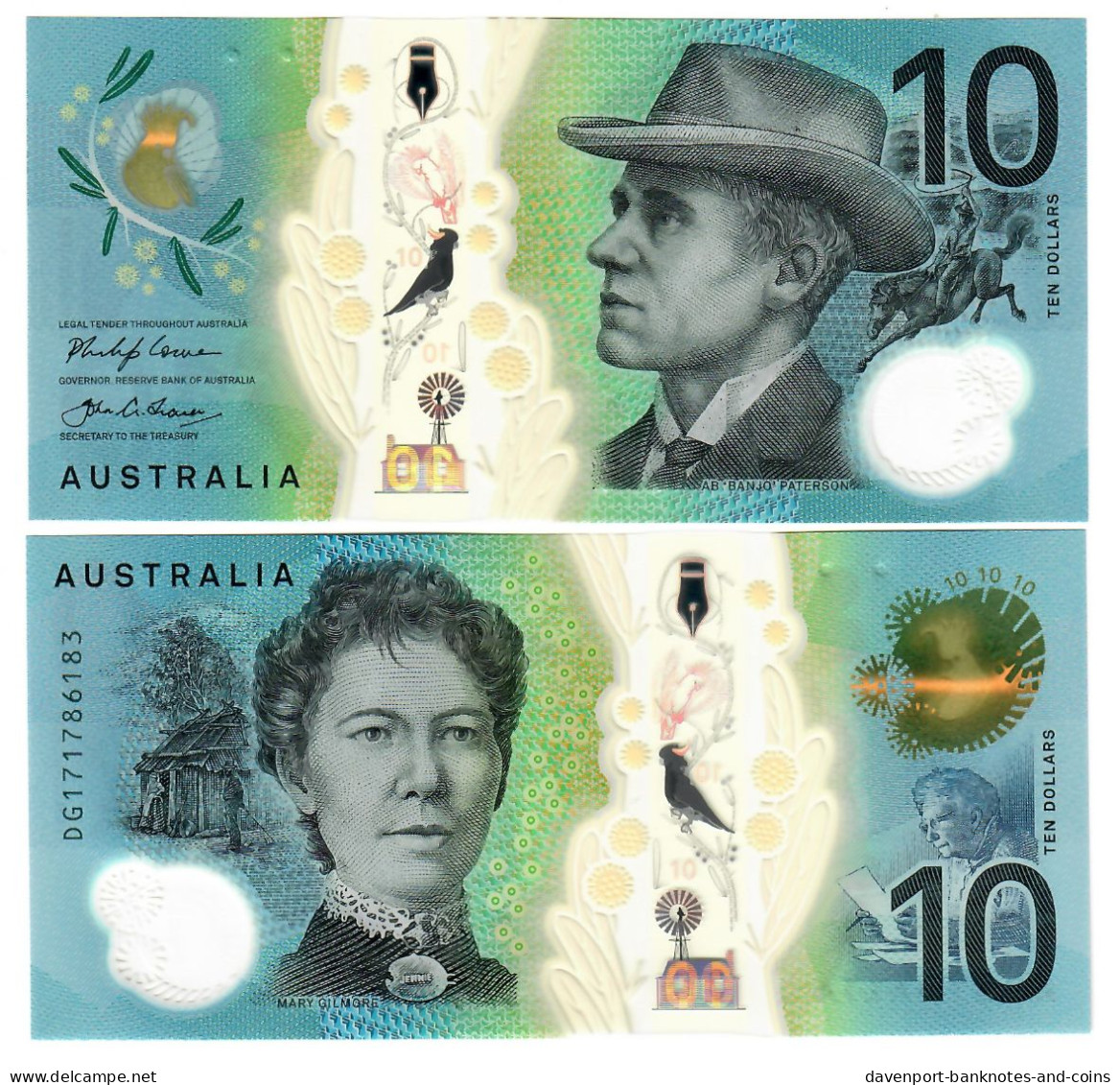 Australia 10 Dollars 2017 UNC "Lowe/Fraser" - 2005-... (kunststoffgeldscheine)