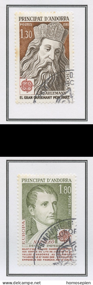 Andorre Français - Andorra 1980 Y&T N°284 à 285 - Michel N°305 à 306 (o) - EUROPA - Used Stamps