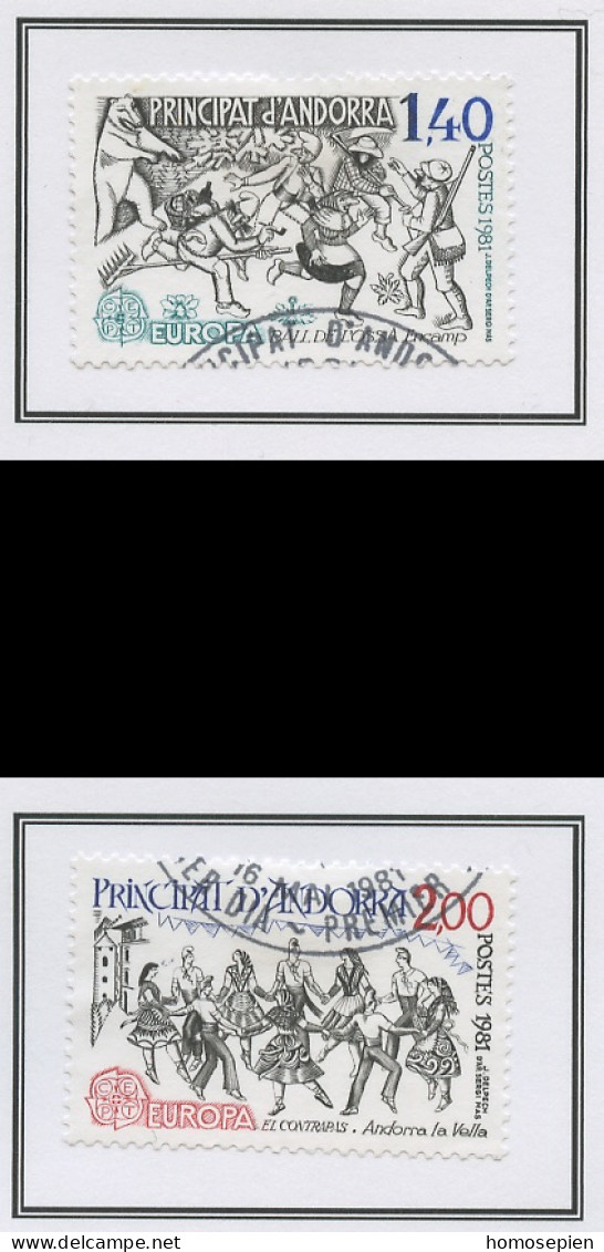 Andorre Français - Andorra 1981 Y&T N°292 à 293 - Michel N°313 à 314 (o) - EUROPA - Used Stamps