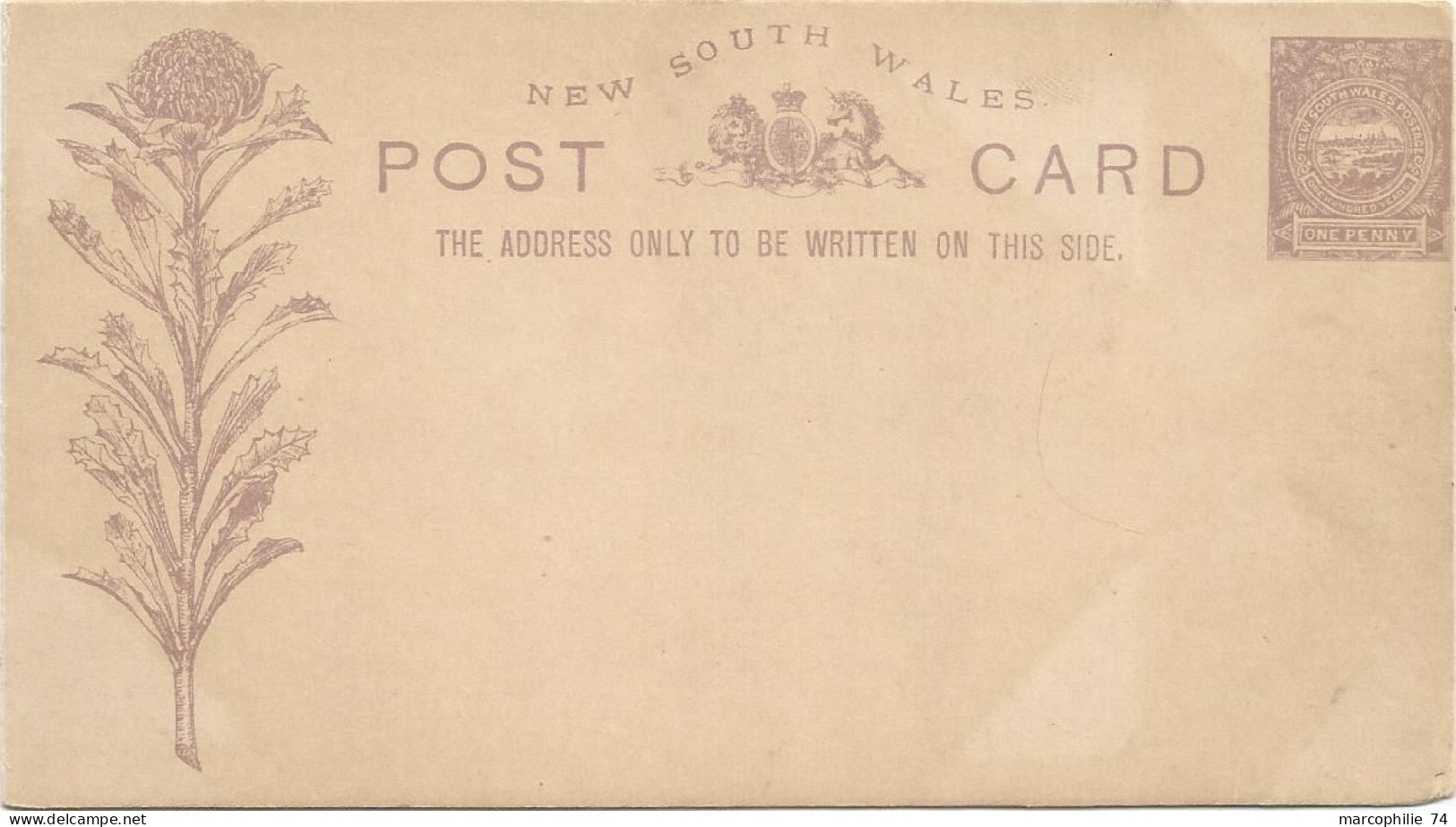 NEW SOUTH WALES ENTIER POST CARD ONE PENNY NEUF - Postal Stationery
