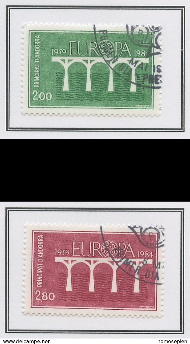 Andorre Français - Andorra 1984 Y&T N°329 à 330 - Michel N°350 à 351 (o) - EUROPA - Used Stamps