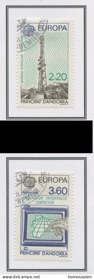 Andorre Français - Andorra 1988 Y&T N°369 à 370 - Michel N°390 à 391 (o) - EUROPA - Gebraucht