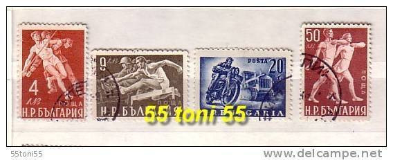 1949 Sport Mi-704/707 4v.- Used/oblitere, Gestemp. (O) Bulgaria / Bulgarie - Used Stamps